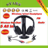 Fashion HI-FI Headphone 5 in 1 Wireless Earphone Headphone headset FM Radio for MP4 PC CD