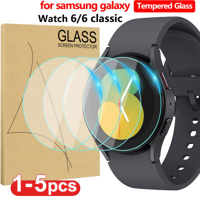 กระจกนิรภัยสำหรับ Samsung Galaxy Watch 6 40มิลลิเมตร44มิลลิเมตร HD ฟิล์มป้องกันหน้าจอป้องกันรอยขีดข่วนสำหรับ Galaxy Watch6 44มิลลิเมตร40มิลลิเมตรฟิล์มแก้ว