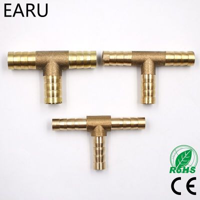 1Pc 6-12mm BRASS T Hose Joiner Piece 3 WAY Fuel Water Air Gas Oil Pipe TEE CONNECTOR Pneumatic Plug Socket Adapter Pipe Fittings Accessories