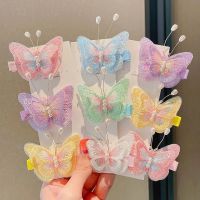 hotↂ◇♞  2Pcs Embroidered butterfly Hair Baby Hairpins Accessories Headwear Clip Appliques