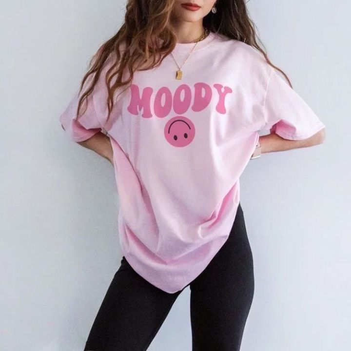 พร้อมส่ง-เสื้อยืดโอเวอร์ไซส์ลาย-moody