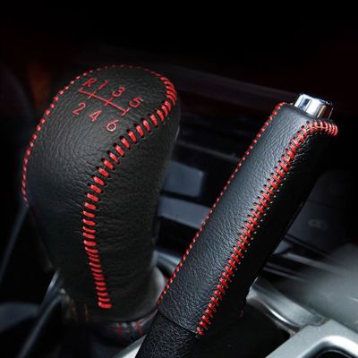 ⊙✿ Accessories For Hyundai Creta ix25 2018 2019 Leather Gear Head Shift Knob Cover Collars Handbrake Cover Case