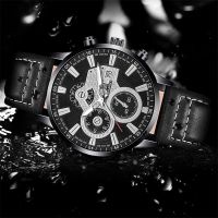 {Miracle Watch Store} นาฬิกาสำหรับบุรุษแบบใหม่2023แบรนด์ชั้นนำหรูหราหนังลำลองนาฬิกาควอตซ์กีฬากันน้ำ