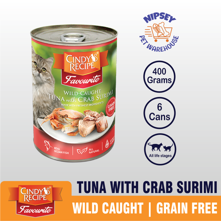 Cindy's Recipe Favorite wild caughtTuna with Crab Surimi wet cat food