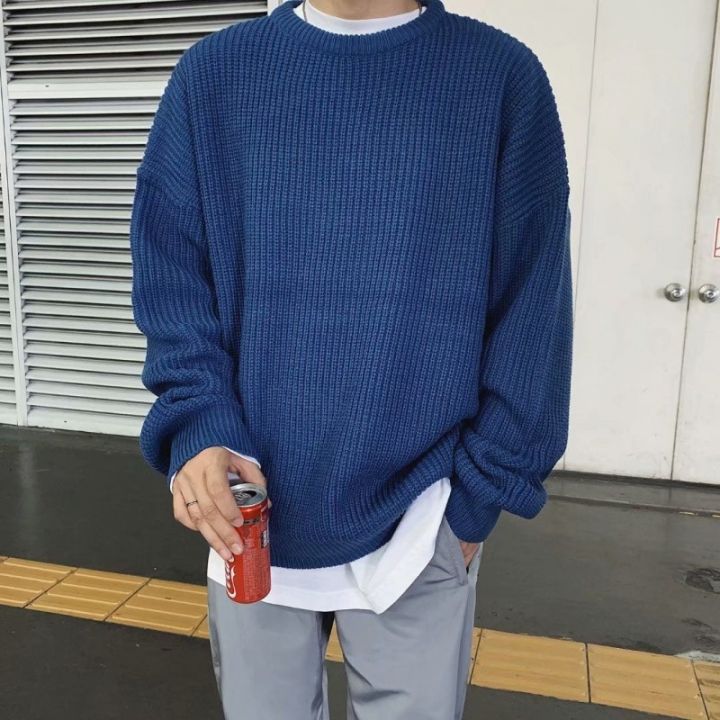 hnf531-mark-belt-korean-fashion-sweaters-men-autumn-solid-color-wool-sweaters-slim-fit-men-street-wear-mens-clothes-knitted-sweater-men-pullovers