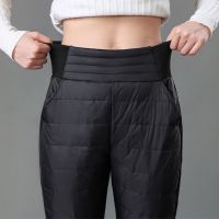 [COD] [Anti-season down womens outerwear high waist large size winter thickened fleece warm leggings mothers pants]