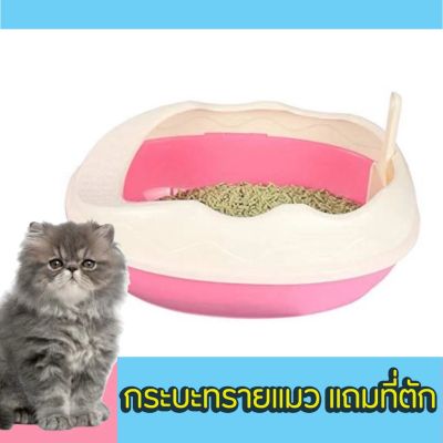 ห้องน้ำแมว พร้อมที่ตักทราย กระบะทรายแมวสีสุ่ม S143