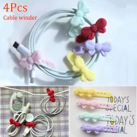 4 Buah Earphone Kabel Ties Cord Winder Strap Organizer Kabel Straps Management Headphone Wire Lucu Klip Management USB Holder