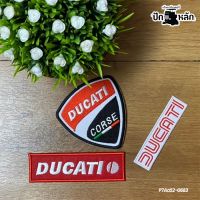 ตัวรีดติดเสื้อ ตัวรีดป้ายชื่อ อาร์มติดเสื้อ บิ๊กไบค์ ลาย โลโก้ Ducati มีทั้งหมด 3 แบบให้เลือก สั่งทําได้ งานไทย รุ่น P7Aa52-0683 พร้อมส่ง!!!