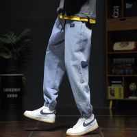 【YD】 New Jeans Men Streetwear Denim Jogger Pants Baggy Harem Jean Trousers Size XL-5XL