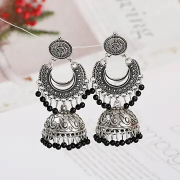 The Kirtimukha Silver Antique Earrings-Buy Temple Earrings Online — KO  Jewellery