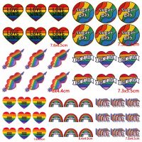20 Pcs/lot Wholesale Rainbow LGBT Patch Iron On Patches For Clothing Thermoadhesive Patches On Clothes Sewing Embroidery Patch