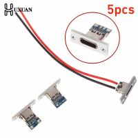 USB Jack Type-C 2Pin 2P 4P Waterproof Strip Line Of Solder Joint Female Connector Jack Charging Port USB Type C Socket Connector Chrome Trim Accessori