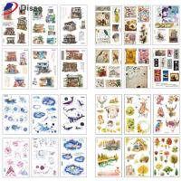 DISSO 6 sheets สัตว์พืช Notebook Decorative Scrapbooking Kawaii Journal สติ๊กเกอร์กระดาษ Washi