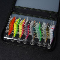 8pcs Fishing Lure 3D Luminous Shrimp Squid Hook Jigs Squid Jigs Leurre Squid Egi Octopus Calamar Lure Cuttlefish Lure