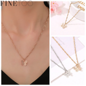FINE TOO Korean Delicate Butterfly Necklace Fashion Retro Collarbone Gold