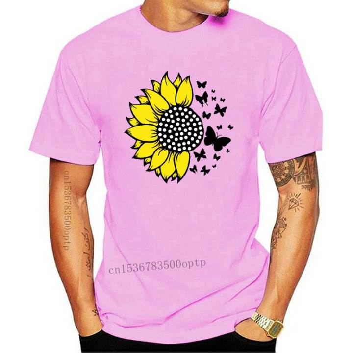 t-shirts-for-floral-sunflower-butterfly-printing-top-print-graphic-tshirt-tee-t-shirt