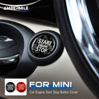 AMBERMILE สำหรับ Mini Cooper R55 R56 R57 R58 R59 R61อุปกรณ์เสริมคาร์บอนไฟเบอร์รถเครื่องยนต์ปุ่มหยุดภายในสติกเกอร์