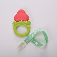 ยางกัด อังจู สตอรเบอรี่วงกลม พร้อมคลิปกันหล่น – ANGE STRAWBERRY RING TEETHER