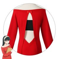 Anime Spy X Family Yor Forger Cosplay Costumes Red Sweater Dress Casual Wear Black Braid Wig Halloween Costume For Women