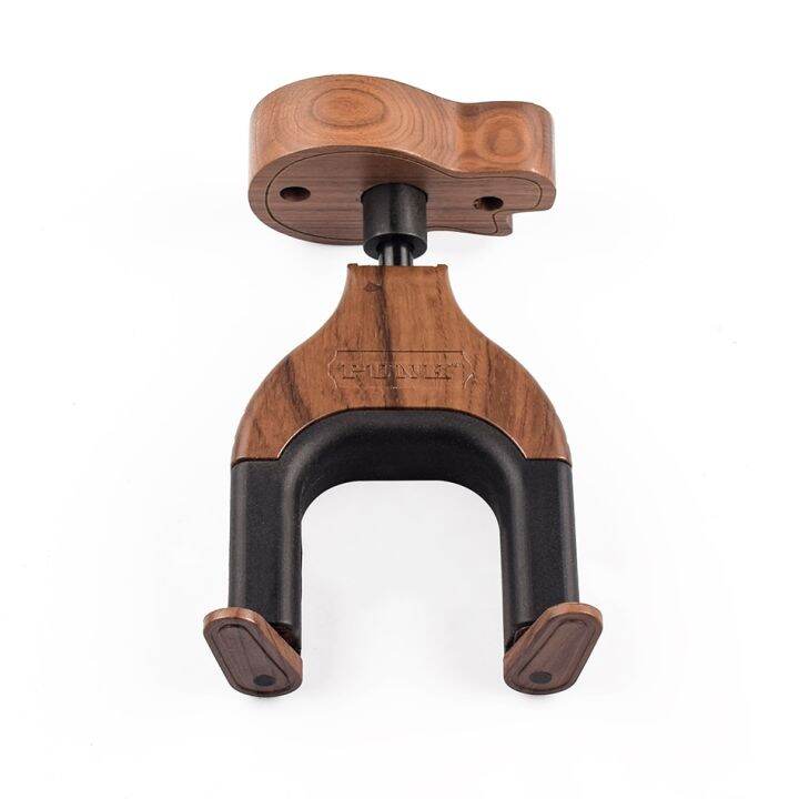 black-walnut-guitar-hanger-with-automatic-locking-ftion-hook-holder-wall-mount-stand-rack-bracket-plus-screws-easy-install