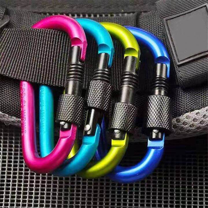 carabiner-clip-aluminium-alloy-tourist-hooks-d-shaped-buckle-climbing-hook-keychain-camping-outdoor-mountaineering-equipments