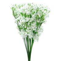 12 Stems Artificial White Gypsophila Silk Flower Bunch Babys Breath