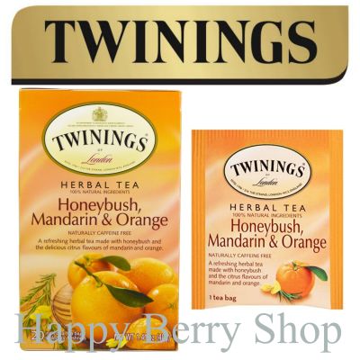 ⭐ Twinings ⭐Honeybush Mandarin&amp;Orange🍵 ชาทไวนิงส์ ฮันนี่บุช ส้มแมนดาริน Herbal Collection แบบกล่อง 20 ซอง ชาอังกฤษนำเข้าจากต่างประเทศ