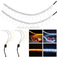 2 X ใหม่ล่าสุด Universal 50ซม. รถ escopic LED Strips คริสตัลยืดหยุ่น DRL ไฟวิ่งกลางวันพร้อมไฟเลี้ยว