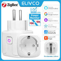 16A20A Tuya Smart Plug Zigbee EU Smart Socket พร้อม Power Monitor Timing การควบคุมด้วยเสียงรองรับ Alexa Home Yandex Alice