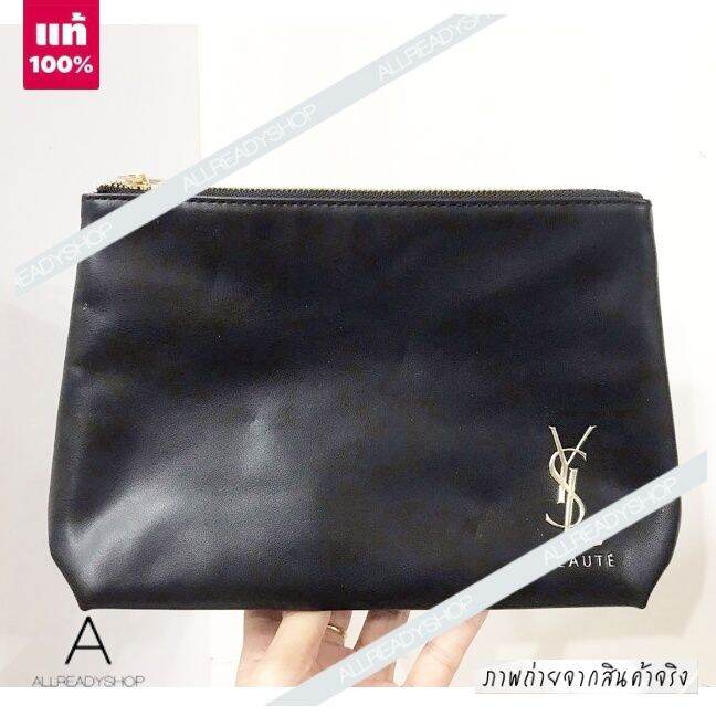 best-seller-ของแท้-รุ่นใหม่-yves-saint-laurent-ysl-beaute-black-makeup-bag-pouch-กระเป๋าหนัง-สีดำ-วัสดุเป็นหนังอย่างดี-ใบใหญ่จุของได้เยอะ-มีซิปขยายด้านข้าง