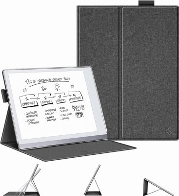 Fintie Folding Case for Remarkable 2 Paper Tablet 10.3 inch (2020 Released) - Premium PU Leather Foldable Stand Cover with Pen Holder (Not Fit Remarkable 1), Gray