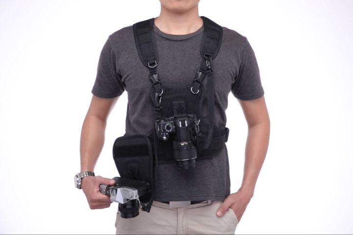 carrier-ii-multi-dual-2-camera-carrying-chest-harness-system-vest-quick-strap-with-side-holster-for-canon-nikon-pentax-dslr