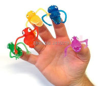 Free ship 24x Cool New fright Dinosaur finger pups assortment differ shapes colors loot pinata party bag fillers favor gifts