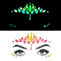 【cw】Face Gems Luminous Temporary Tattoo Stickers Glitter Stickers Waterproof Face Jewels Rainbow Tears Rhinestone for Party 【hot】