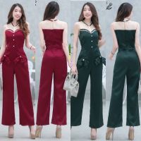 Aya_shop เสื้อผ้าแฟชั่น Jumpsuit สีแดง เขียว จั้มสูทขายาวสีเขียว จั้มสูทขายาวสีแดง  พร้อมส่ง