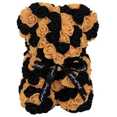 Rose Bear 25cm 10 Inches Artificial PE Foam Flower Teddy Handmade Gift for Valentine Birthday Girlfriend Wedding Decoration