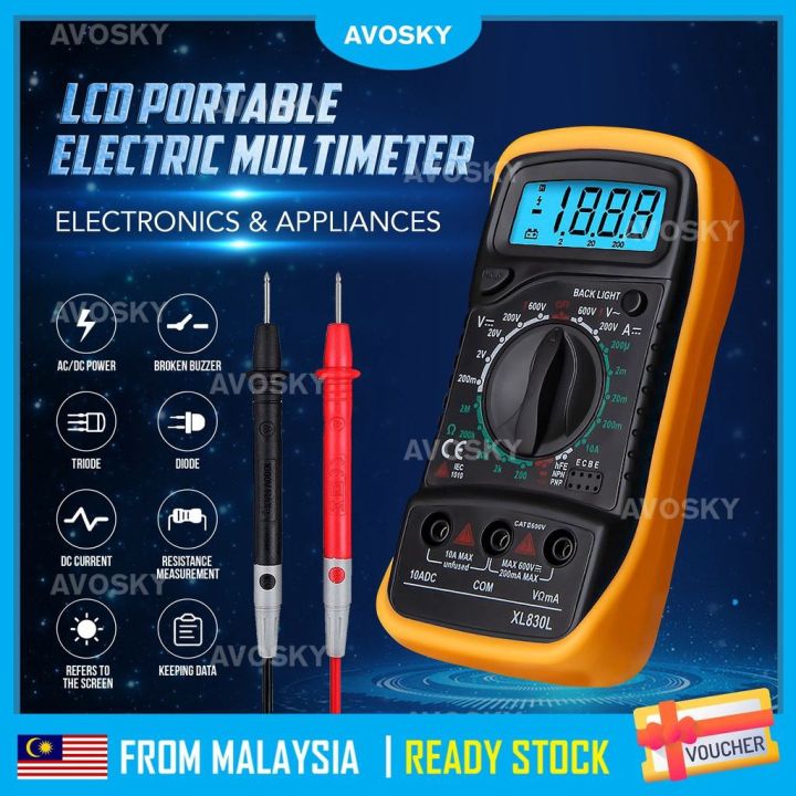 New Digital Multimeter Lcd Volt Meter Ammeter Voltmeter Amps Ohms Acdc Ohm Volt Tester Handheld