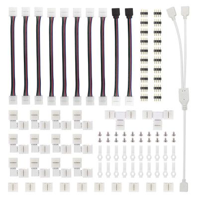 5050 4 Pins RGB LED เทปเชื่อมต่อปลั๊กไฟ S Plitter เคเบิ้ล4pin เข็มหญิงเชื่อมต่อลวดสำหรับ RGB หลอดไฟ Led Strip