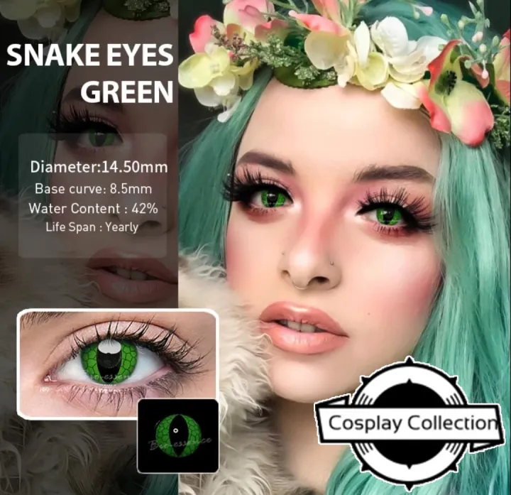 ( Lens ) Snake Eyes Green Cosplay Coloured Contact Lens Lazada PH