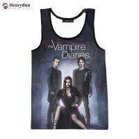 เสื้อเสื้อแขนกุดพิมพ์ลาย3D The Vampire Diaries 2023แฟชั่นใหม่เสื้อผ้าผู้ชายฤดูร้อนเสื้อแขนกุดเสื้อยืดสไตล์สตรีทฮาราจูกุ