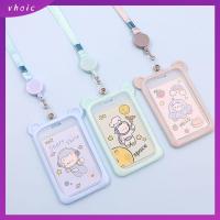 VHOIC 1PC น่ารักน่ารักๆ สายคล้องม้วนเก็บได้ เอกลักษณ์เฉพาะตัว เคสคลุมบัตรเครดิต ที่ใส่บัตร ซองใส่บัตรรถเมล์ ซองใส่บัตรประชาชน