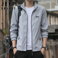 JEEP SPIRIT 2023แจ็คเก็ตผู้ชาย,เสื้อแจ็คเก็ตลำลองธุรกิจเรียบง่ายคอขาตั้งรูปแบบเสื้อสำหรับผู้ชายฤดูใบไม้ผลิและฤดูใบไม้ร่วง