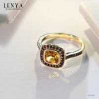 Lenya Jewelry แหวนเงินแท้ 925 ประดับอัญมณีแท้ เม็ดโต ดีไซน์สุดคลาสิค เหมาะสำหรับสวมใส่กับเสื้อผ้าทุกชุดทุกสไตล์