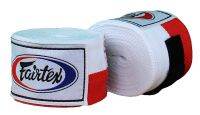 Fairtex แฟร์เท็กซ์ ผ้าพันมือต่อยมวย พันมือมวย ผ้าพันมือmma มีตีนตุ๊แแก ออกกำลังกาย ฟิตเนส Hand Wraps Protection Bandages Boxing Martial Arts Inner Gloves Cotton Nylon Red/White