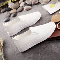 Seratus pasang kasut putih kecil pelajar kulit wanita kapas rata satu kaki jururawat hamil anti-slip musim sejuk*#Hundred tide small white shoes womens leather students cotton flat one foot nurse anti-slip winter