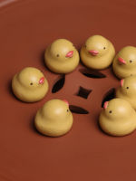 Cute Little Duck Yellow Tea Spirit Figurines Tea Ceremony Utensils Chinese Room Decoration Accessories Zen Animal