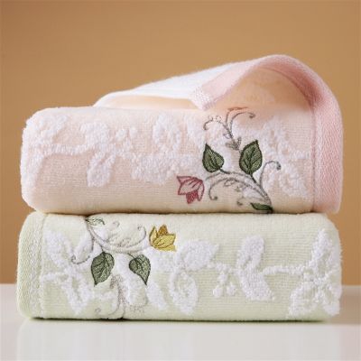 【jw】✆  68x34cm Cotton Embroidered Mens and Womens Hotel Adult Soft Absorbent Household
