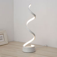 Nordic LED Strip Table Light Curved Desk Lamp Spiral Aluminum Art Table Lamp Indoor Reading Lighting Lamp Bedroom Decoration