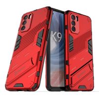 สำหรับ OPPO K9 Pro Punk Armor 2 In 1 PC + เคสโทรศัพท์กันกระแทก TPU พร้อมที่วางที่มองไม่เห็น (สีดำ)